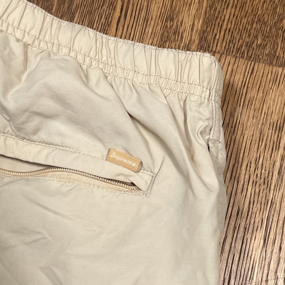 Supreme Nylon Ankle Zip Logo Warmup Training Pants Light Beige Tan Mens Medium - Picture 6 of 13